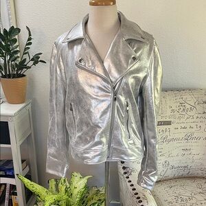 WOT Cavalini Silver Women's Biker Jacket